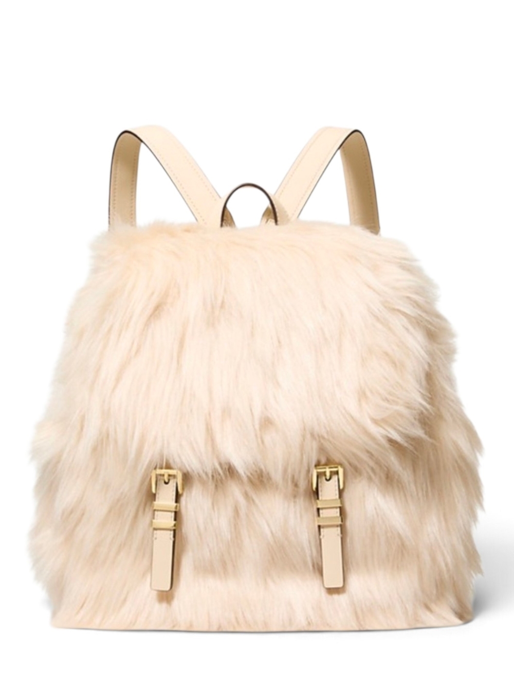 Michael Kors Cream Faux-Fur Backpack with Gold Hardware NWT (Retail $458)